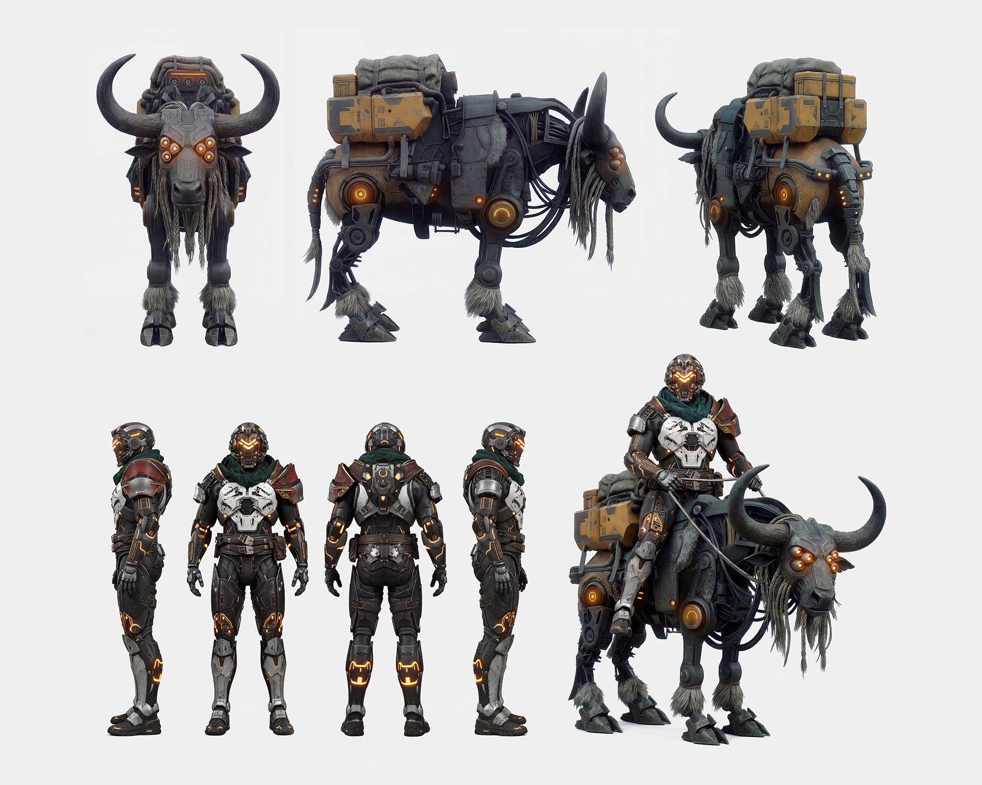 Saiborgz — mock-up with all cyborg character views